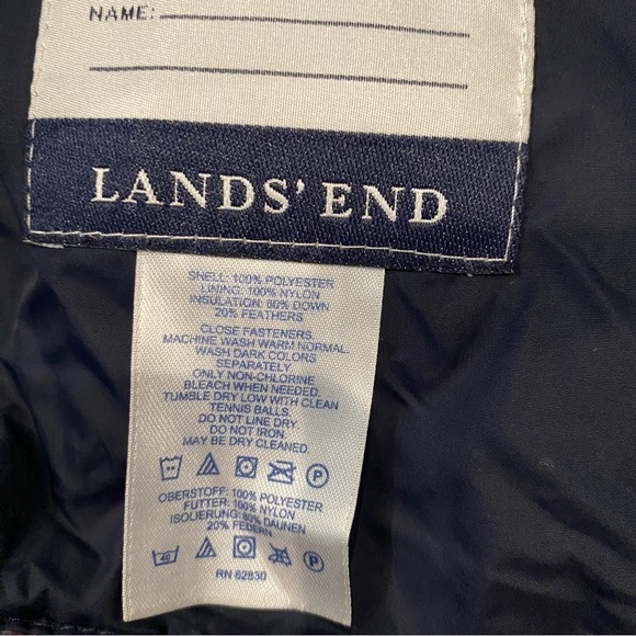 Lands’ End Down Puffer Vest Tie-Dye Print Size 7-8 - Picture 3 of 5